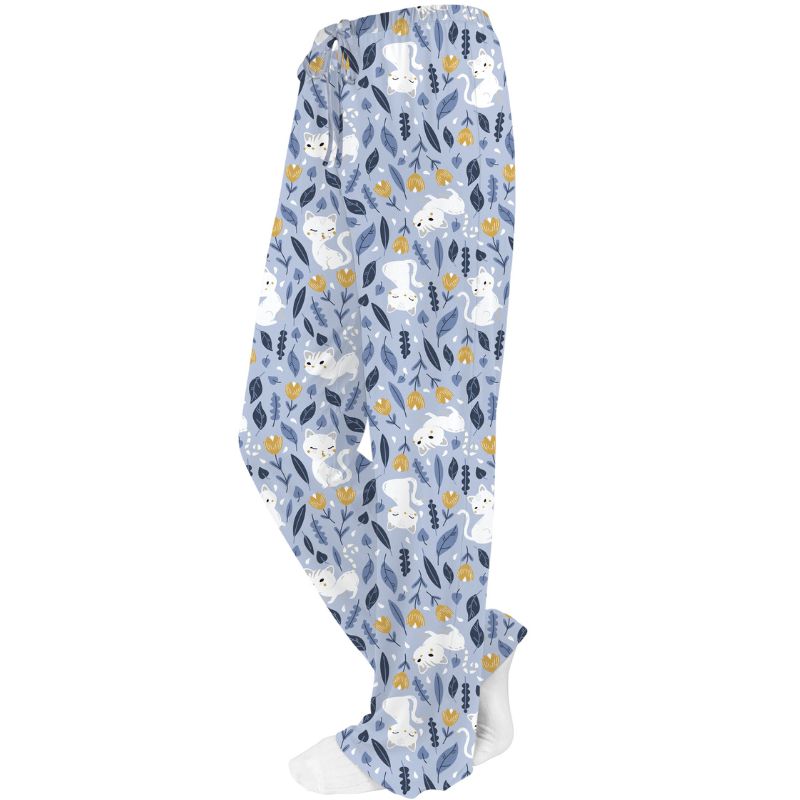 Blue Leafy Cats Lounge Pants